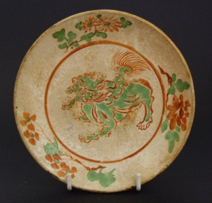 Chinese Jin or Yuan Polychrome Dish with Buddhist Lion Decoration - courtesy R&G McPherson Antiques